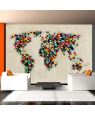Fototapetai - Pasaulio žemėlapis, spalvų kaleidoskopas