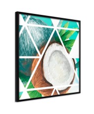 Plakatas - Tropical Mosaic with Coconut (Square)