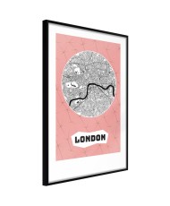Plakatas - City map: London (Pink)