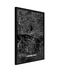 Plakatas - City Map: Hamburg (Dark)