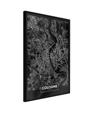 Plakatas - City Map: Cologne (Dark)