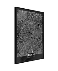 Plakatas - City Map: Paris (Dark)