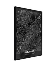 Plakatas - City Map: Brussels (Dark)