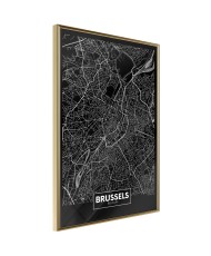 Plakatas  City Map Brussels (Dark)