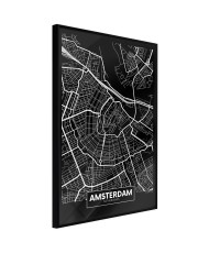 Plakatas - City Map: Amsterdam (Dark)