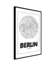 Plakatas - City Map: Berlin (Round)