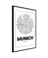 Plakatas - City Map: Munich (Round)