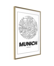 Plakatas  City Map Munich (Round)