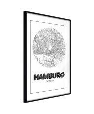 Plakatas - City Map: Hamburg (Round)