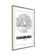 Plakatas  City Map Hamburg (Round)