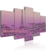 Paveikslas - Levandų atspalvių saulėlydis Paryžiuje
