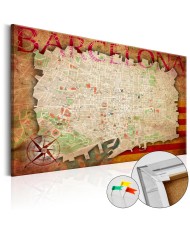 Kamštinis paveikslas - Barselonos žemėlapis [Kamštinis žemėlapis]