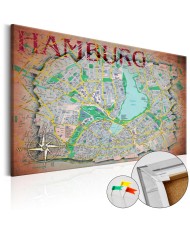 Kamštinis paveikslas - Hamburgas [Kamštinis žemėlapis]
