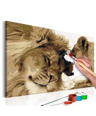 Pasidaryk pats - paveikslas ant drobės - Įsimylėję Liūtai