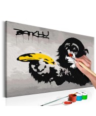 Pasidaryk pats - paveikslas ant drobės - Beždžionė (Banksy gatvės grafiti menas)