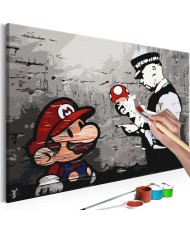 Pasidaryk pats - paveikslas ant drobės - Mario (Banksy)