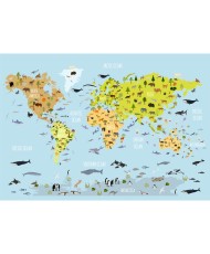 Fototapetai Gyvūnų pasaulio žemėlapis
