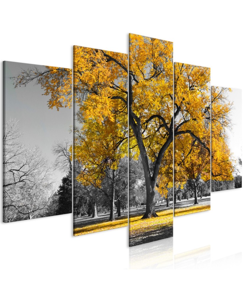 Paveikslas  Autumn in the Park (5 Parts) Wide Gold