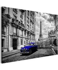 Paveikslas - Car in Paris (1 Part) Blue Wide