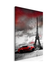 Paveikslas - Red Car in Paris (1 Part) Vertical