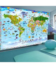 Lipnūs fototapetai - Vaikiškas pasaulio žemėlapis